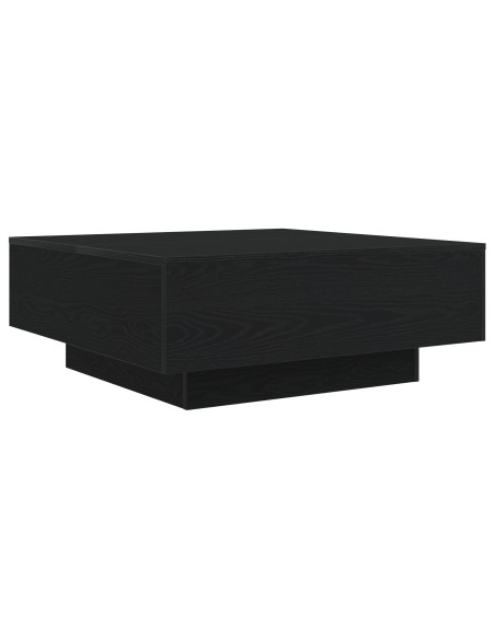 Tavolino da caffè  con luci LED Finitura in rovere nero 80x80x31 cm