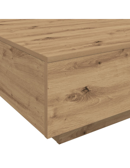 Tavolino da caffè  con luci LED Quercia Artigianale 85x55x31 cm