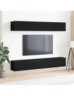 Set mobile TV 4 pcs Rovere Nero 100 x 30 x 30 cm