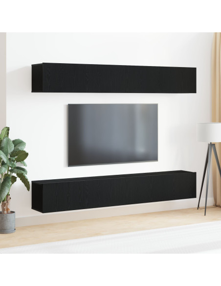 Set mobile TV 4 pcs Rovere Nero 100 x 30 x 30 cm