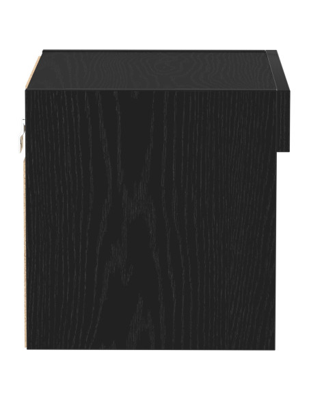 Armadio a muro  con luci LED Rovere Nero 40x30x30 cm