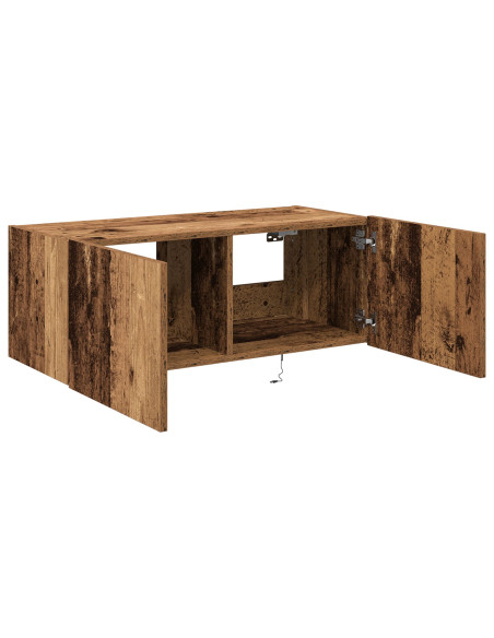 Cabinet TV  con luci LED Legno Vecchio 80x35x31 cm