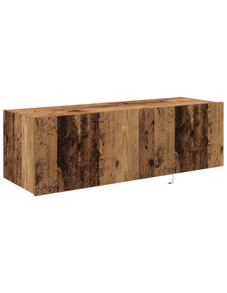 Mobile da TV  con luci LED in legno vecchio 100x35x31 cm