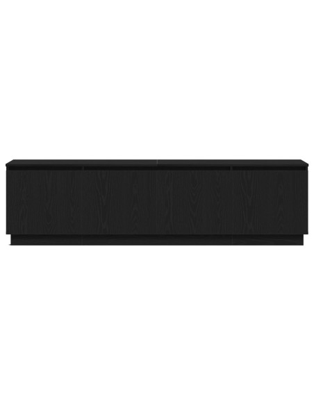 Mobile TV  con LED Nero Rovere 180x38x49 cm Legno ingegnerizzato