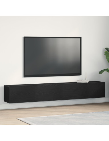 Mobile TV 2 pcs Nero 100 x 30 x 30 cm Legno multistrato