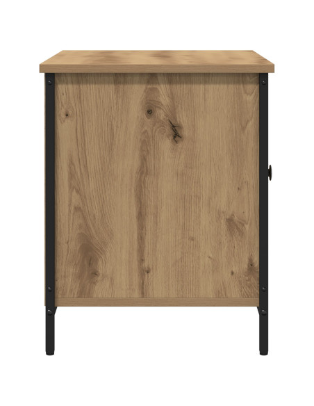 Mobile TV  in rovere artigianale 80x40x50 cm in legno ingegnerizzato e acciaio
