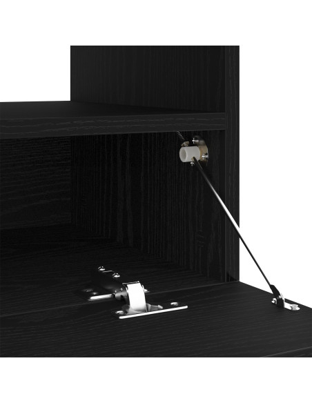 Mobile TV  con luci LED Rovere Nero 100x35x40 cm in legno ingegnerizzato