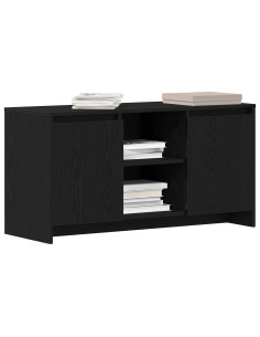 Mobile TV Rovere Nero 102 x 37,5 x 52,5 cm Legno multistrato
