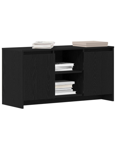 Mobile TV Rovere Nero 102 x 37,5 x 52,5 cm Legno multistrato
