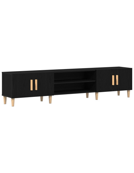 Mobile TV  Nero Rovere 180x31,5x40 cm Legno ingegnerizzato