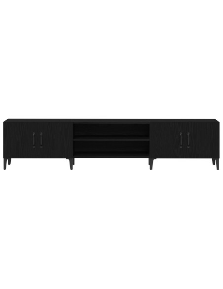 Mobile per TV Nero Rovere 180x31,5x40 cm Legno ingegnerizzato