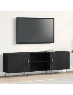 Set mobile TV Rovere Nero 150 x 30 x 50 cm Legno multistrato