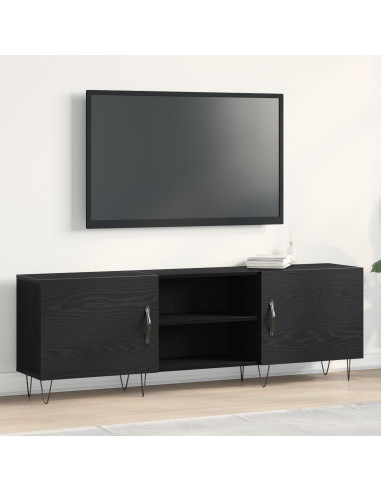 Set mobile TV Rovere Nero 150 x 30 x 50 cm Legno multistrato