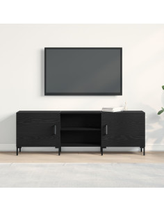 Set mobile TV Rovere Nero 150 x 30 x 50 cm Legno multistrato