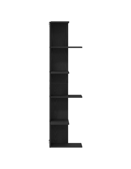 Mensola d'angolo  Nera in Rovere 36,5x36,5x140 cm in Legno Ingegnerizzato