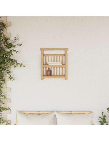 Mensola da parete a 2 ripiani 40x13x44 cm in bambù