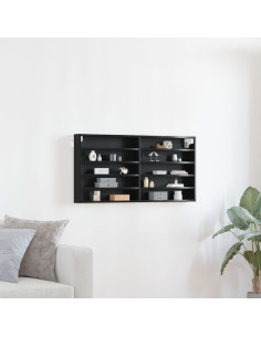 Vetrina Rovere Nero 100 x 8,5 x 50 cm Legno multistrato