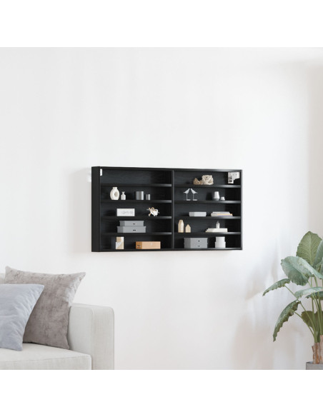 Vetrina Rovere Nero 100 x 8,5 x 50 cm Legno multistrato