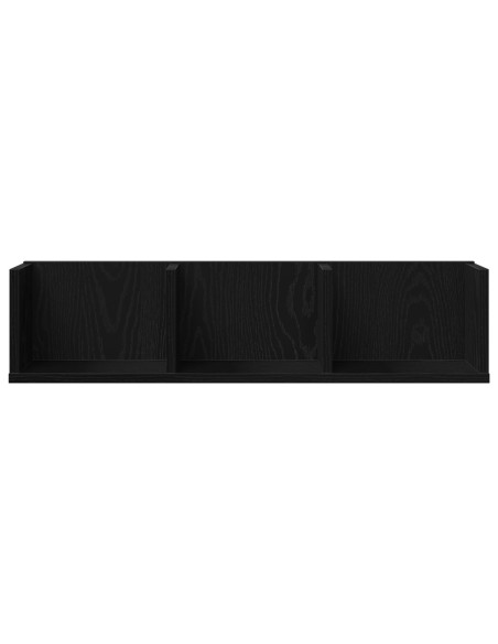 Mensola a Muro per CD  Rovere Nero 75x18x18 cm in Legno Ingegnerizzato