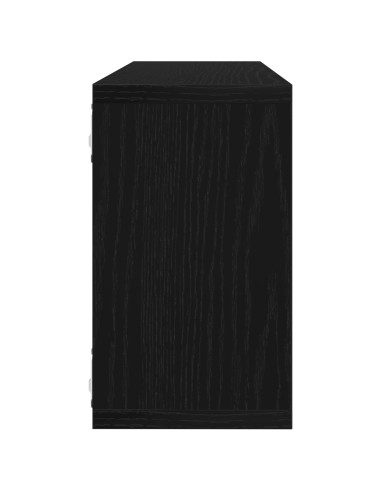 Scaffali da parete 2 pcs Rovere Nero 80 x 15 x 26 cm