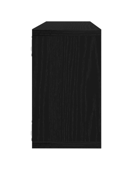 Scaffali da parete 2 pcs Rovere Nero 80 x 15 x 26 cm