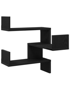 Scaffale da parete 2 pcs Rovere Nero 40 x 40 x 49,5 cm
