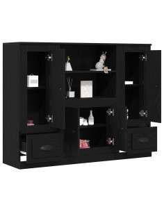 Highboard Rovere Nero 132 x 35.5 x 103.5 cm Legno multistrato