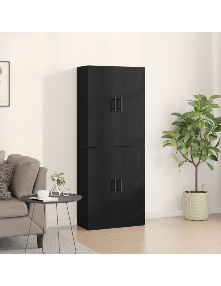 Mobiletto a muro 2 pcs Rovere Nero 69,5 x 34 x 90 cm