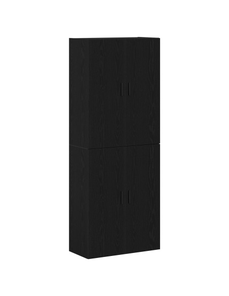 Cabinetti  2 pcs Nero Rovere 69,5x34x180 cm Legno ingegnerizzato