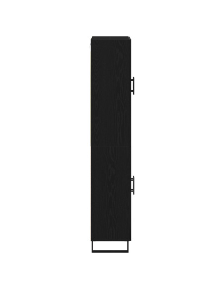 Armadi  2 pcs Nero Rovere 69,5x34x180 cm Legno ingegnerizzato