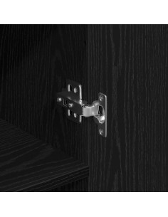 Credenza 2 pcs Rovere Nero Legno ingegnerizzato e vetro