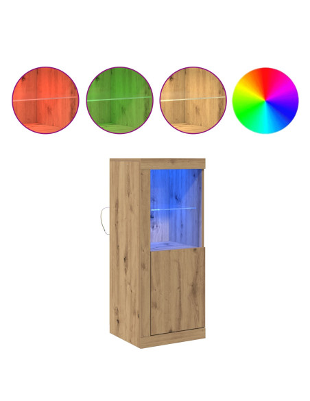 Mobile da salotto con luci LED Rovere Artigianale 41x37x100 cm