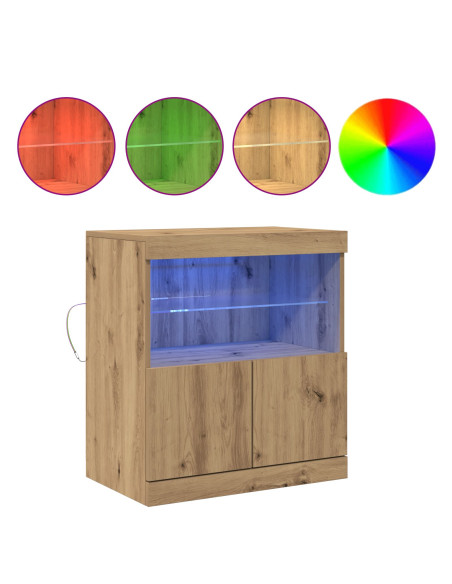 Madia LED Marrone 60,5 x 37 x 67 cm Legno multistrato