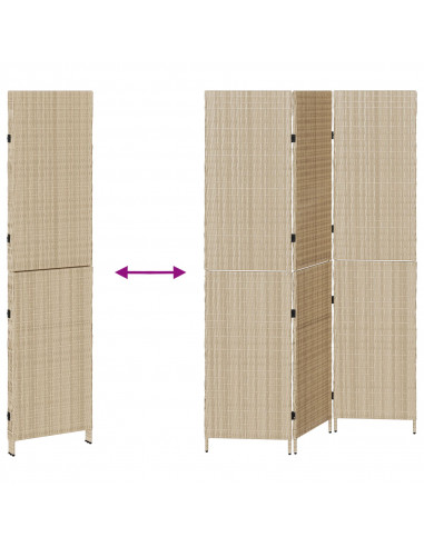 Divider per Stanze Beige Legno Grande Pieghevole Divider Stanze