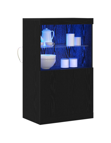 Madia LED Nero 60 x 37 x 100 cm Legno multistrato