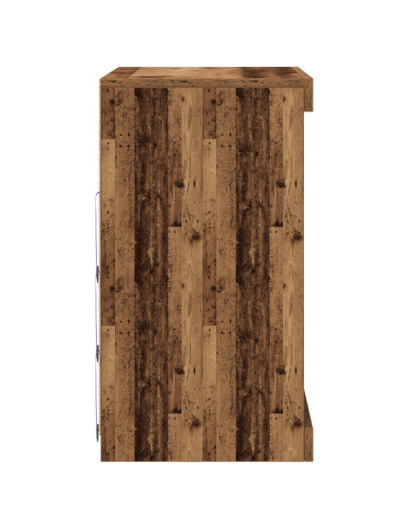 Sideboard con luci LED Legno Antico 60,5x37x67 cm