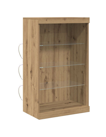 Credenza con luci LED Rovere Artigianale 60,5x37x100 cm