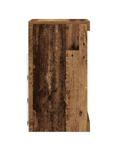 Credenza con Luci LED Legno Vecchio 41x37x67 cm