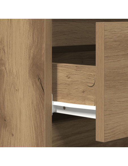 Credenza con Cassetti Rovere Artigianale 60x35x70 cm Legno Ingegnerizzato