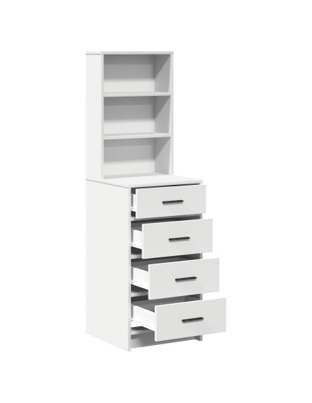 Highboard Bianco 40x41x135 cm in Legno Ingegnerizzato