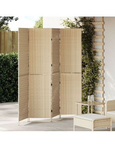 Divisori  Beige Rattan Alto Pieghevole Divisore per stanza