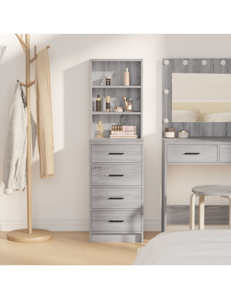 Highboard Grigio Sonoma 40x41x135 cm in Legno ingegnerizzato