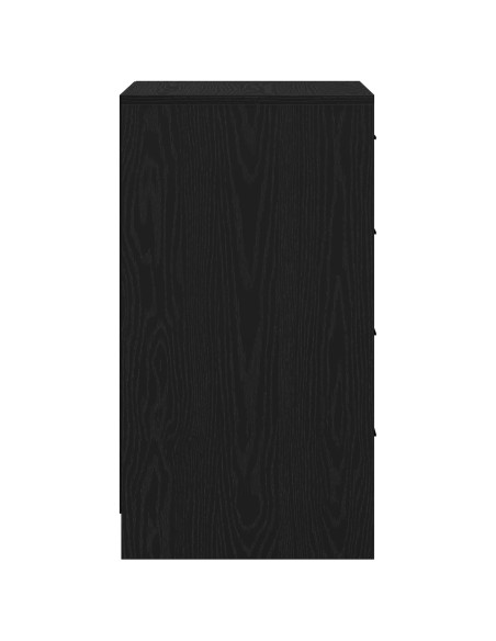 Mobiletto Nero Rovere 40x41x75 cm Legno ingegnerizzato