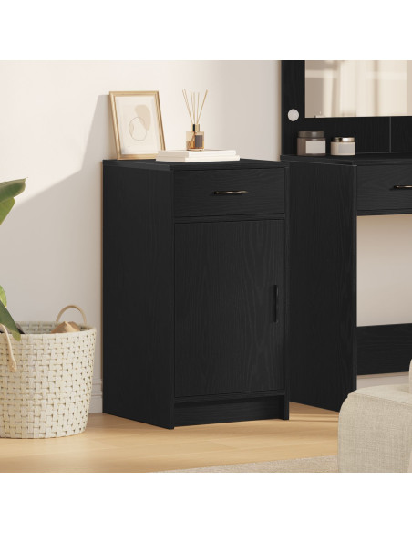 Sideboard Nero Rovere 40x41x75 cm Legno ingegnerizzato