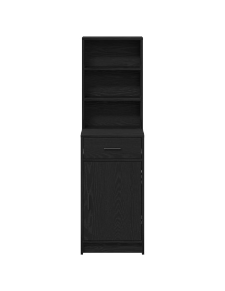 Mobile Alto Nero Rovere 40x41x135 cm in Legno Ingegnerizzato