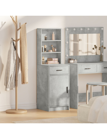 Highboard Grigio Cemento 40x41x135 cm Legno Ingegnerizzato