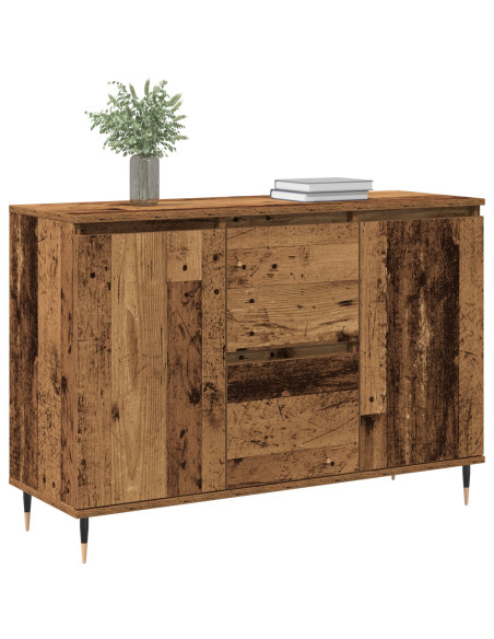Credenza con porte e cassetti in legno vecchio 101,5x35x70 cm