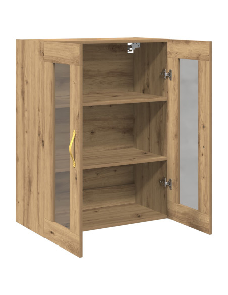 Armadio da muro con ante in vetro in rovere artigianale 69,5x34x90 cm