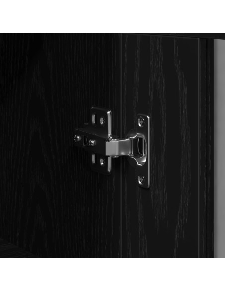 Armadio a Muro con Porte in Vetro Rovere Nero 69,5x34x90 cm
