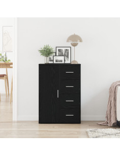 Credenza Rovere Nero 60 x 31 x 84 cm Legno multistrato